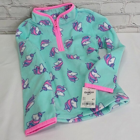 OshKosh B'gosh Other - 'OSHKOSH B'GOSH' FLEECE TOP LONG-SLEEVE QUARTER ZIP UNICORN PRINT